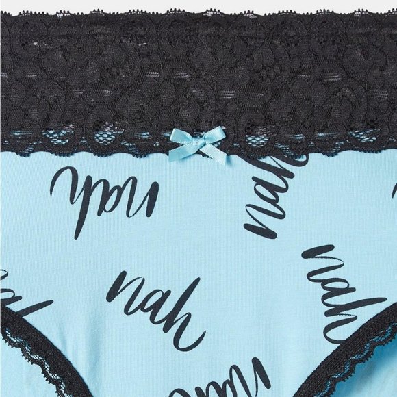 ♥️NWT VINTAGE TORRID PANTY - MID-RISE - CHEEKY - LACE TRIM - GRAPHIC NAH - Picture 2 of 9